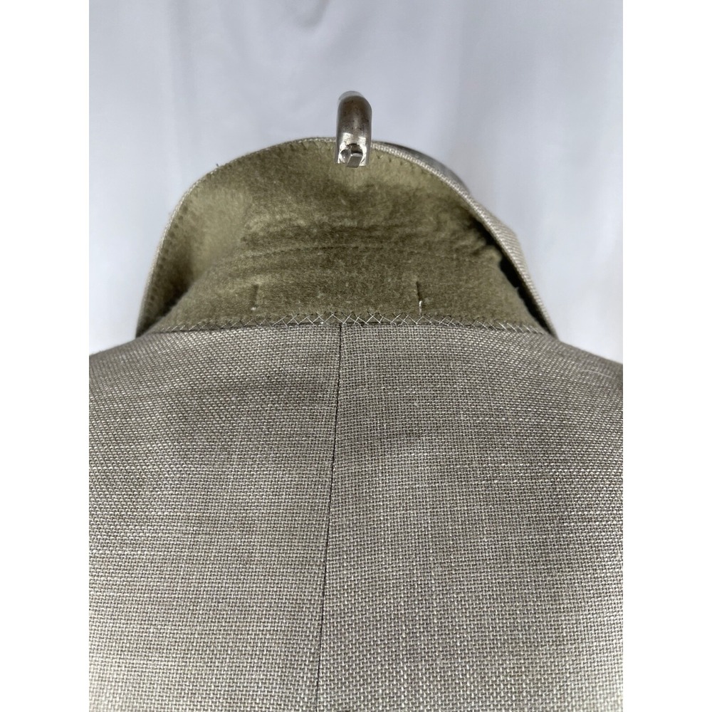 Linen Blend Summer Blazer 48 Long Khaki Taupe Izod Sports Coat Men's 48 Long EUC - Picture 11 of 13